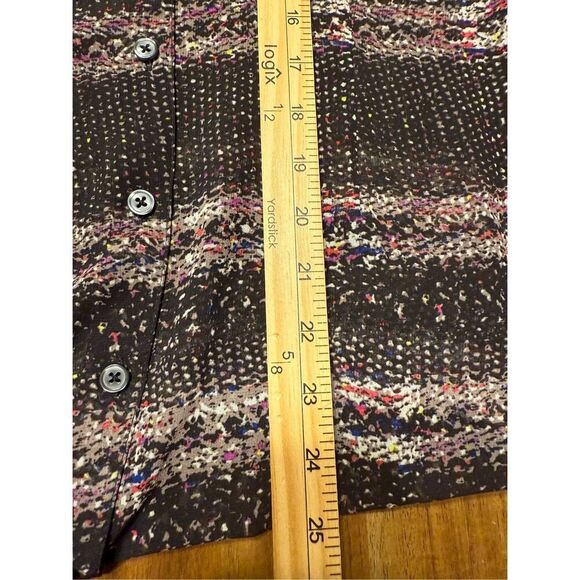 CAbi Paris Sheer Blouse #3249 Size Small Black Pink Button Down Long Sleeve Top - Picture 6 of 6